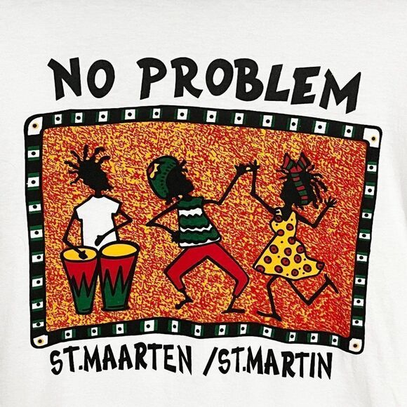 Vintage‎ 90’s Fiesta Tees No Problem St. Maarten St. Martin Caribbean Shirt - Picture 2 of 8